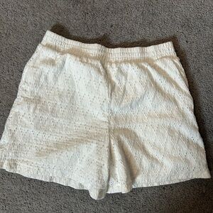 Dex White Eyelet Bermuda Shorts